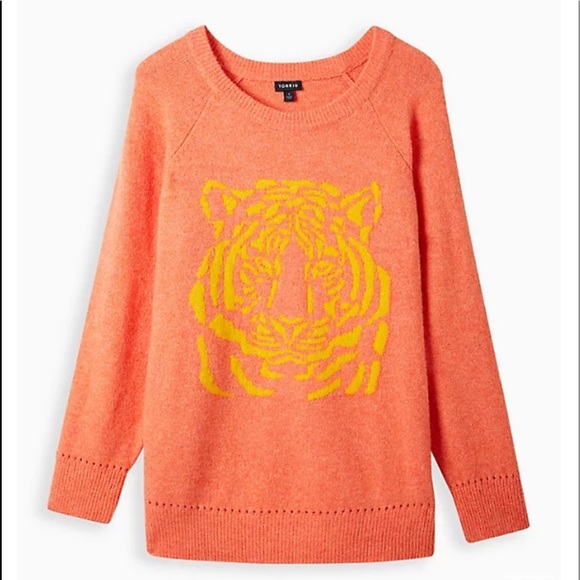 NWT Torrid Raglan Pullover Tiger Sweater - Picture 6 of 7